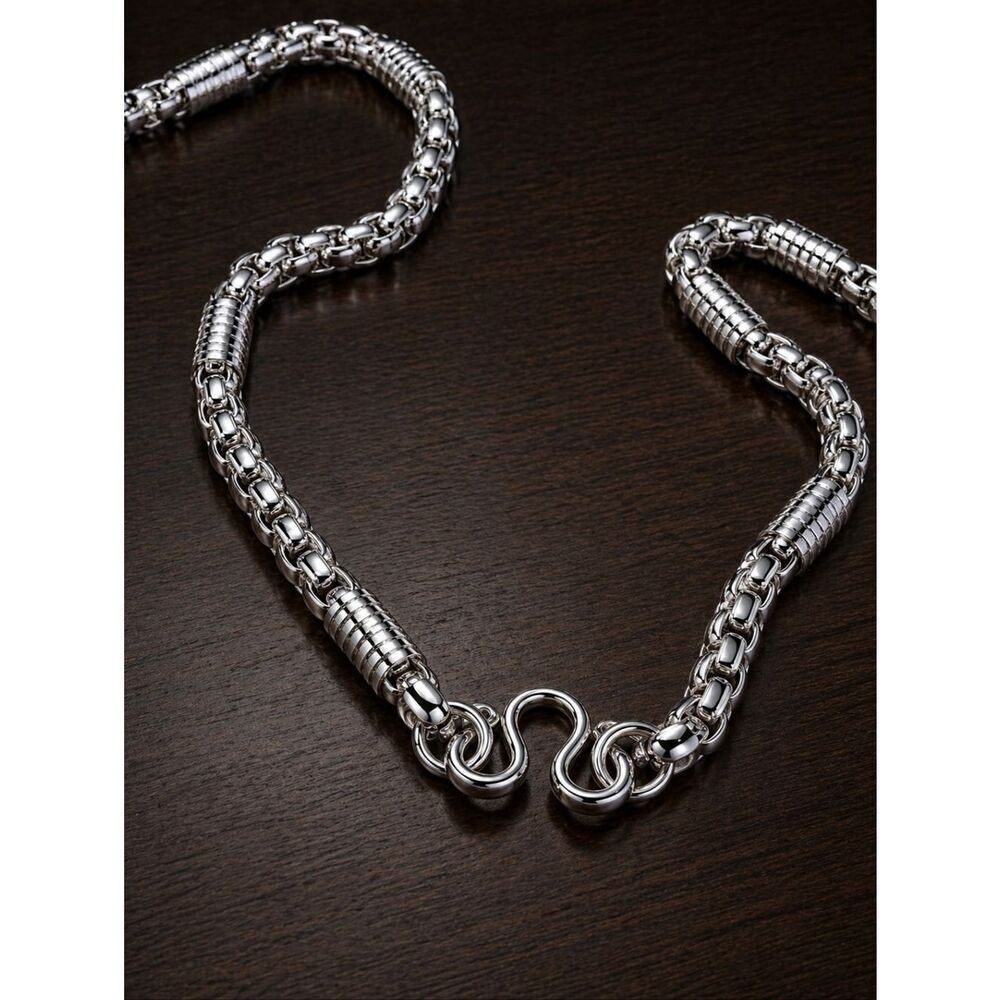 Stainless Steel Hoop Clasp Necklace